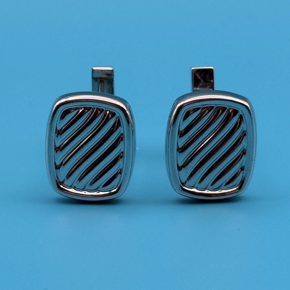Vintage Dolan Bullock DB Sterling Silver Cable Twist Cufflinks Mens 19.7g Heavy